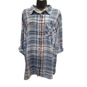 Two by Vince Camuto Women's Size 2X Plaid Blouse
